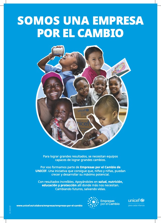 Cartel de UNICEF en el que se ve que STD Gestion Documental es una empresa